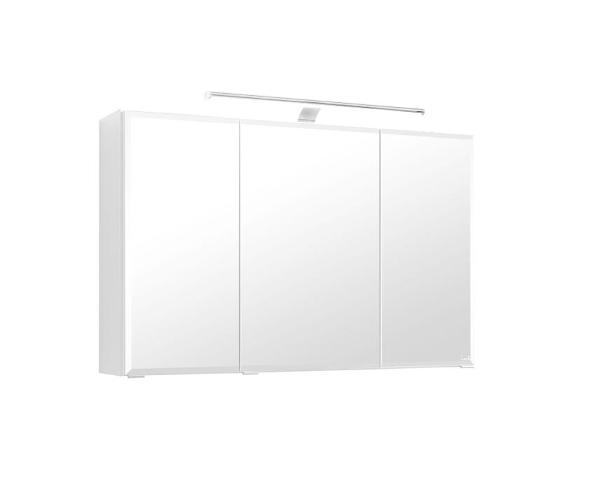 3D Spiegelschrank 100 inkl LED-Aufbauleuchte Multi Facette von Held Möbel Weiß
