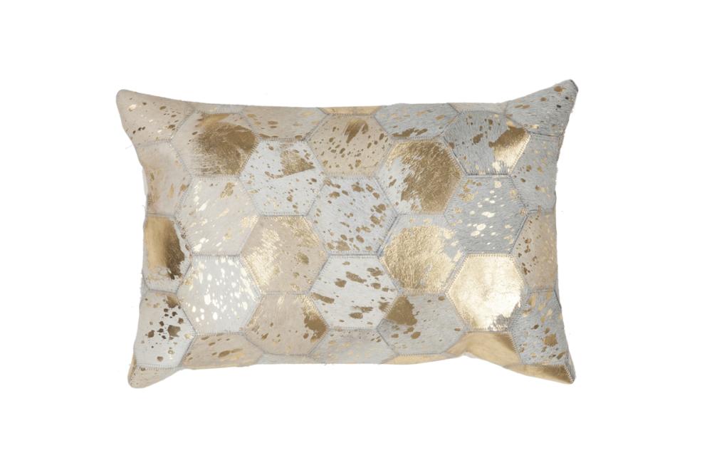 40x60 Kissen Spark Pillow 210 Elfenbein / Gold von Kayoom