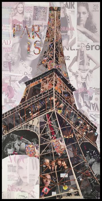 52x102 Papier Wandbild Eiffelturm I von Kayoom Beige