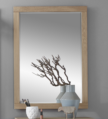 65x90 Spiegel ACHAT von Wohn-Concept Wildeiche Bianco massiv / graphit Möbelbauplatte