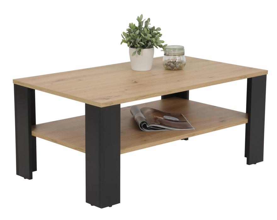 Couchtisch BERND mit Ablage von Hela Artisan Eiche