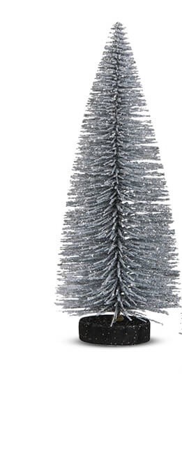 Deko-Baum WINTERFOREST mit Glimmer ca 20 cm hoch von Werner Voss Silber