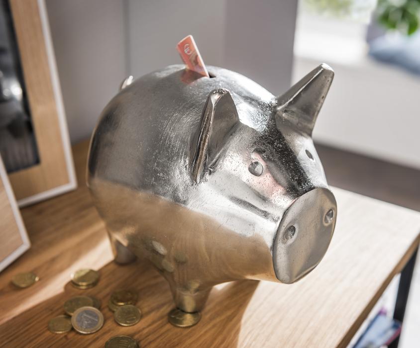 Deko-Objekt Sparschwein BIG PIG Silber