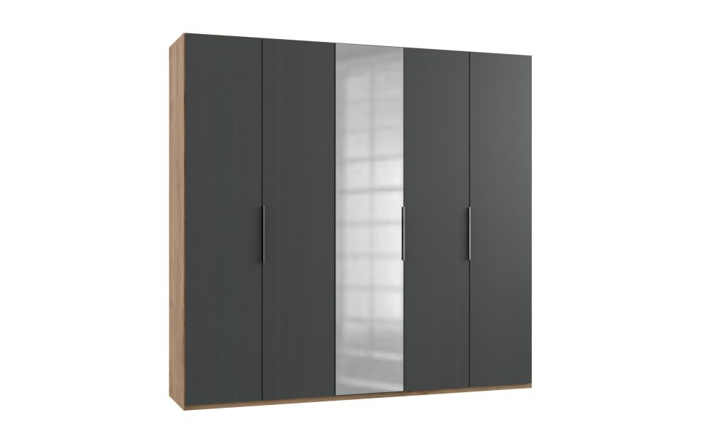 Kleiderschrank 250 cm breit mit Spiegel LEVEL36 A von WIMEX Grau
