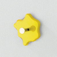 Garderobenknopf 42988 von HAKU gelb-chrom