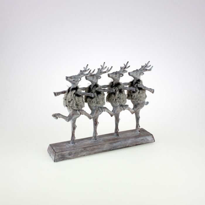 Hirschparade Fancy Deers 30x24 cm Grau / Weiss von Werner Voss