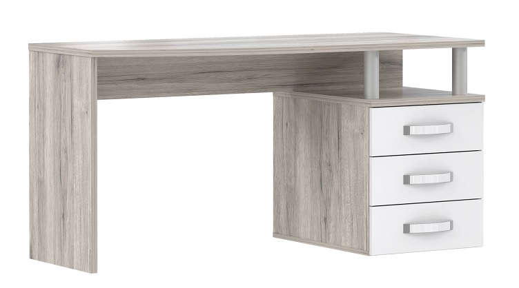 Schreibtisch Rondino Sandeiche/Weiß
