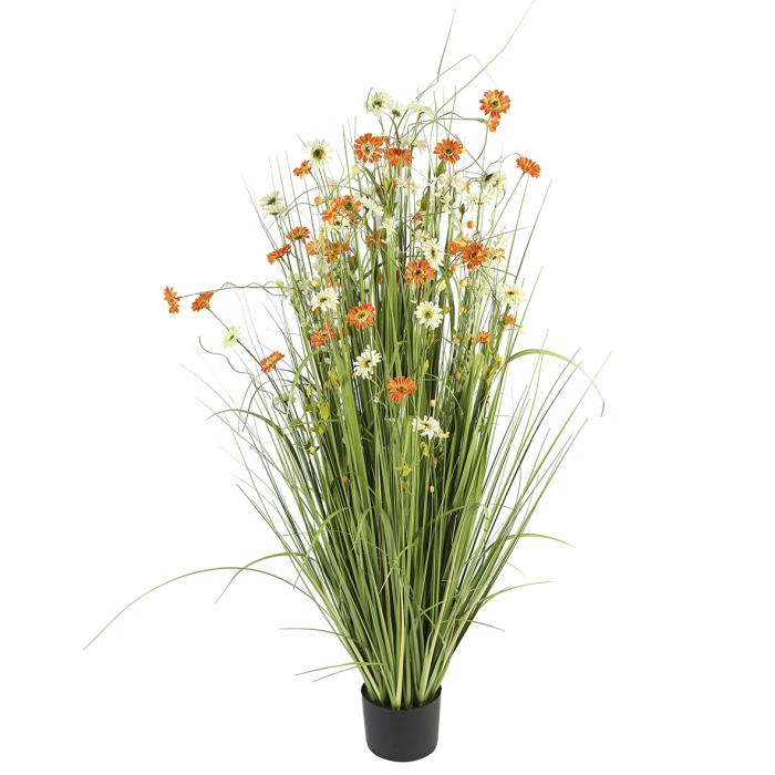 Kunstpflanze FLEURS 140 cm hoch von Casablanca Grün / Orange / Weiss