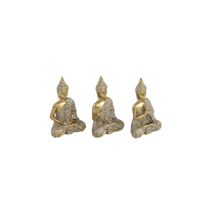 Mystic Buddha sitzend 14 cm hoch Gold von Werner Voss