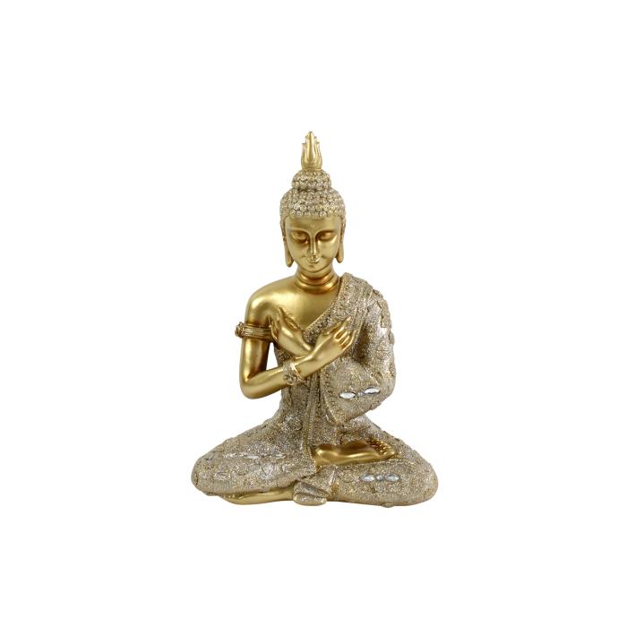 Mystic Buddha sitzend 34 cm hoch Gold von Werner Voss