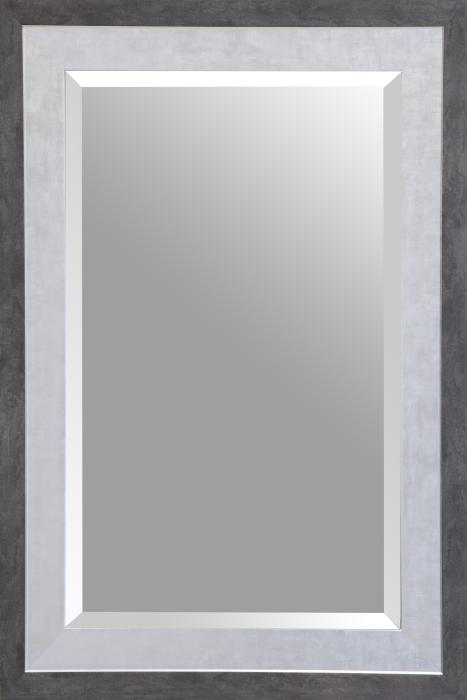 Rahmenspiegel Facette ALEXA 50x70 cm schwarz / silberfarbig von Spiegelprofi