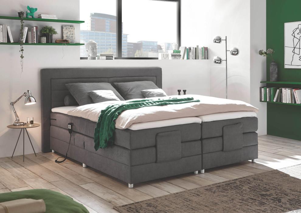 Boxspringbett Shalna 180 x 200 Grau