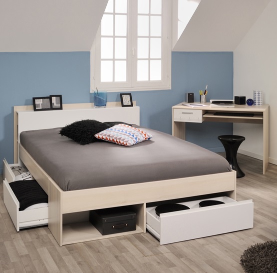 Schlafzimmer 2-tlg. Inkl 160x200 Bett Most 62 von Parisot Akazie / Weiß