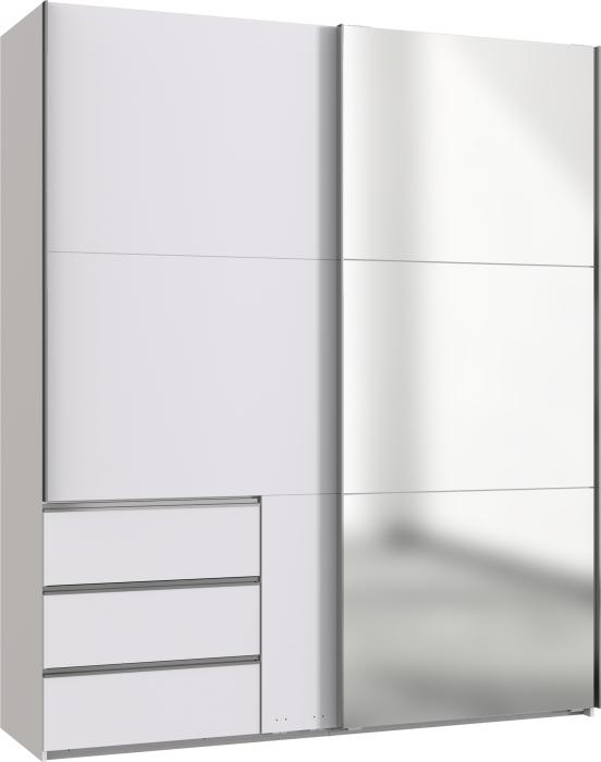 Schwebetürenschrank 2trg mit 1 Spiegel LEVEL36 A von WIMEX Weiß