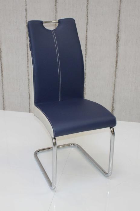 Schwingstuhl CHANTAL ergonomisch in 4er Set Königsblau / Antikweiß