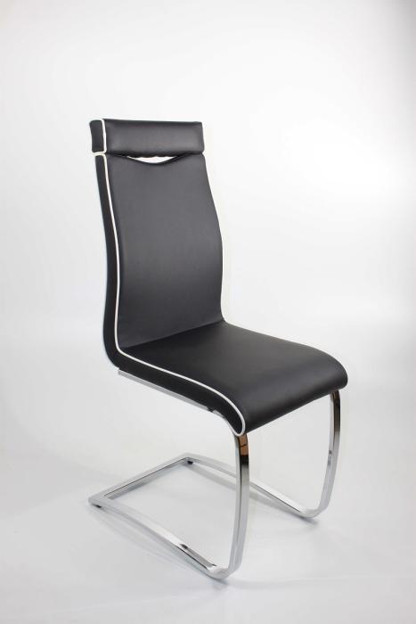Schwingstuhl LISA ergonomisch in 4er Set Schwarz / Weiß