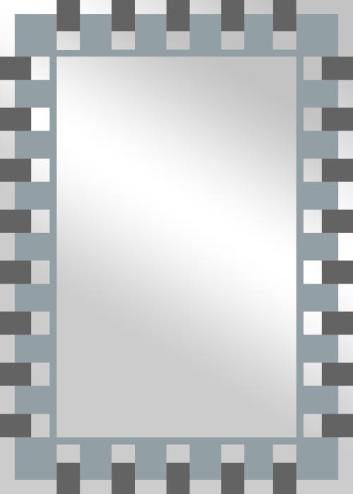 Siebdruckspiegel CAROLIN 50x70 cm schwarz / silberfarbig von Spiegelprofi