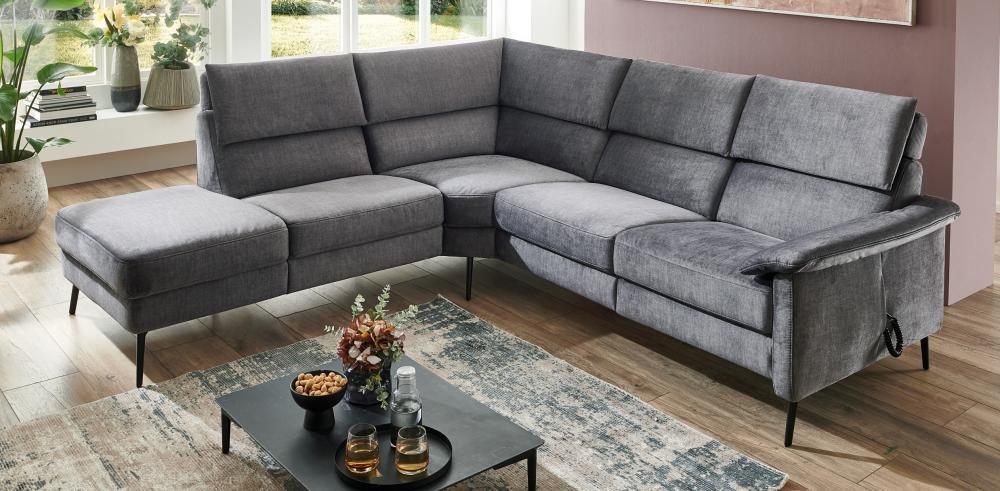 Sofa mit Relaxfunktion L-Form Antrazit 232 x 256 cm Trevi
