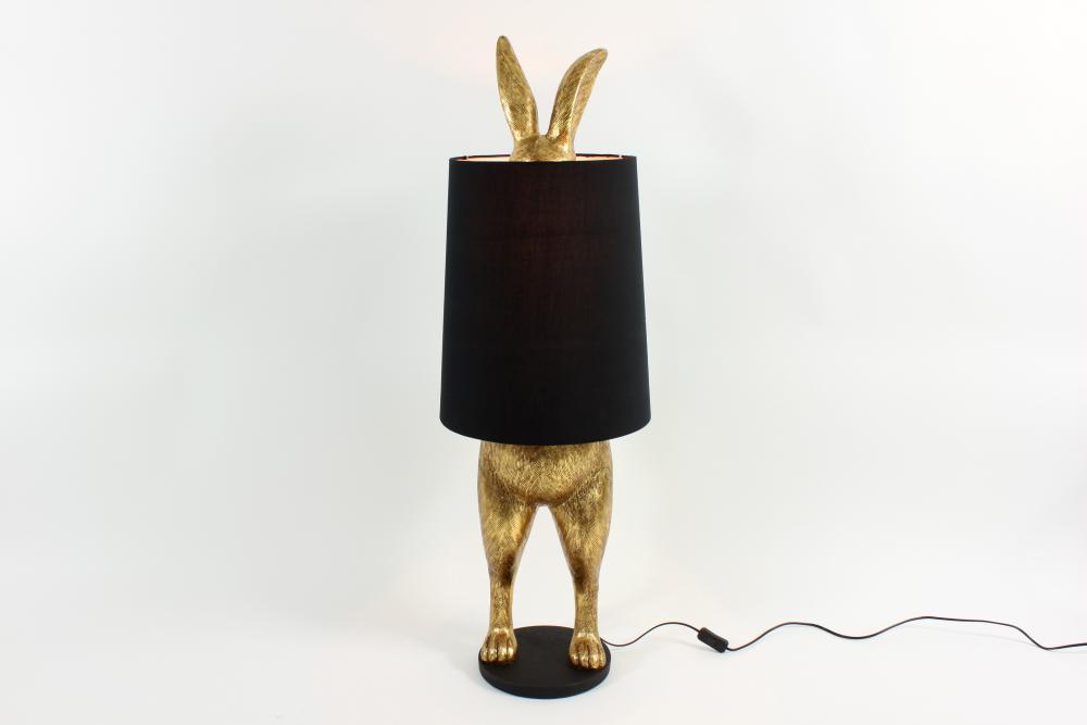 Stehlampe Hiding Rabbit Hase Gold / Schwarz von Werner Voss