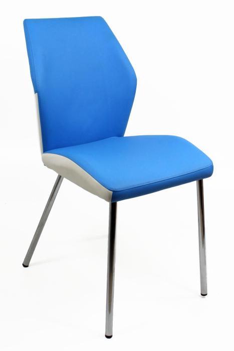 Stuhl XARA ergonomisch in 2er Set Blau / Weiß