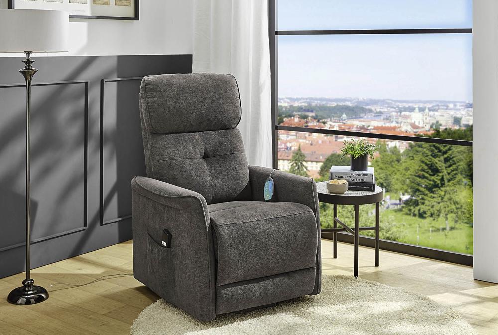 TV-Sessel inkl. elektrische Relax-, Aufsteh-, Massage- und Heizungsfunktion DENVER von Pro Com Dunkelgrau