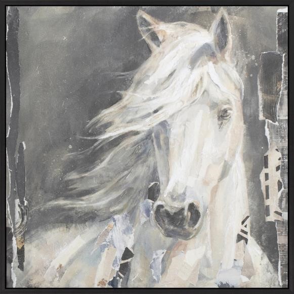 Wandbild 80x80 cm HORSE Schwarz / Weiß