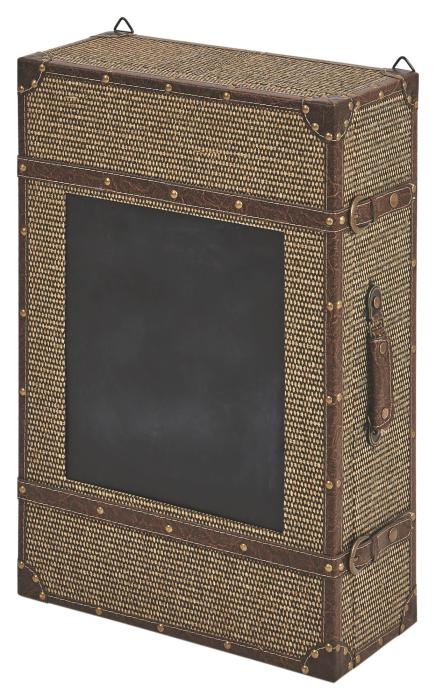 Wandregal Wandkoffer inkl Tafel CASE-5 von Reality Import Vintage Geflecht Braun