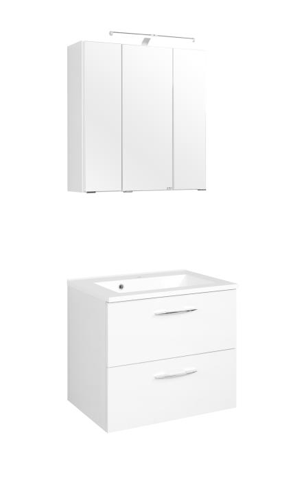 Waschtisch-Set 60 Portofino inkl Beleuchtung von Held Möbel Weiß