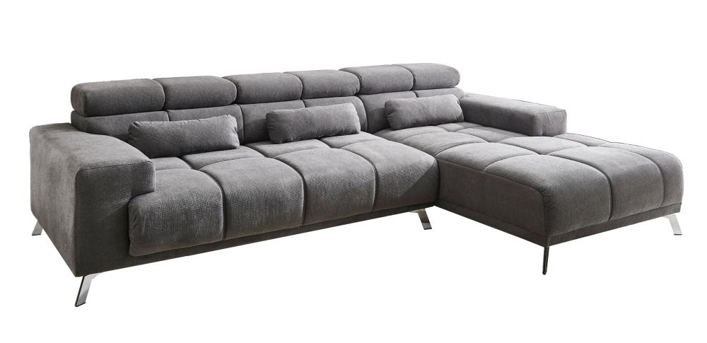 Wohnlandschaft Big Sofa mit Schlaffunktion Grau 285 x 201 cm SPEED
