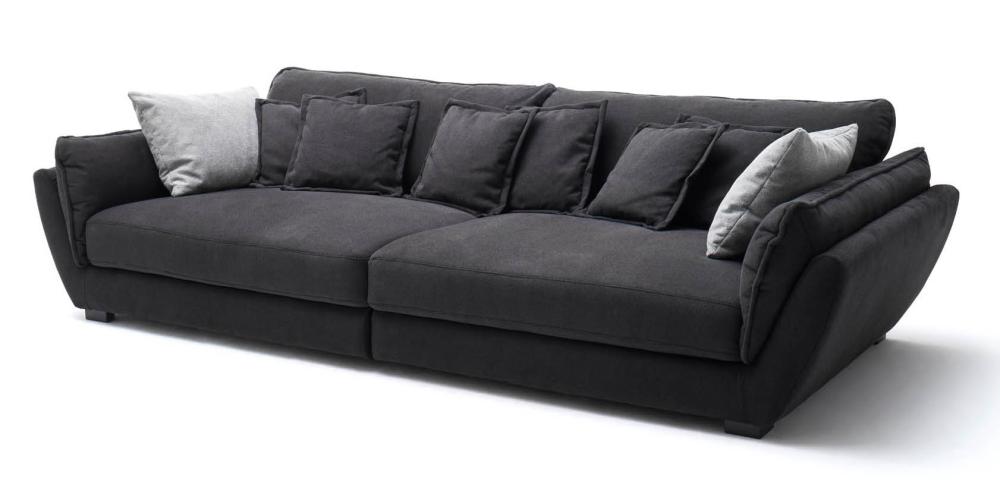 XXL Sofa Boxspringsofa Schwarz 306 cm PEACE