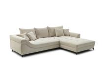 Ecksofa inkl. 3 Rückenkissen einmalig variabel montierbar ca. 317x226 cm Natur / Winkelfuß Metall Matt Schwarz