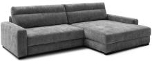 Ecksofa mit Schlaffunktion u. Bettkasten Grau inkl. Kissen