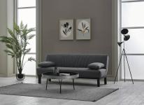 Schlafsofa inkl.  Kippfunktion und 2 Armlehnkissen 190 cm Grau