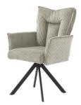 Armlehnenstuhl drehbar Cord Greige / Schwarz