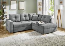 Ecksofa mit Schlaffunktion und Bettkasten Dunkelgrau 228 x 199 cm beidseitig montierbar HEIDELBERG