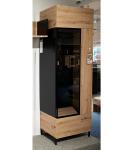 Gaimersheim Abverkauf Vitrine schmal Eiche Artisan / Schwarz