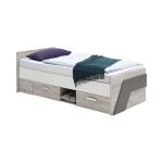 NONA 1 90x200 Bett inkl 2 Schubladen von FMD Sandeiche / Weiß / Lava