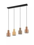 Pendelleuchte 4xE27 Taupe / Beige / Coffee 1 Stück Metall Hellbraun