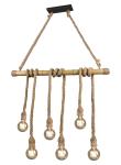 Pendelleuchte 6xE27  Natur 1 Stück Bambus / Sisal Hellbraun