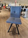 Polsterstuhl drehbar ODENSE 4er Set Jeans / Buche schwarz lackiert