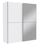Schwebetürenschrank mit Spiegel Weiß 170 cm breit WHITE KISS
