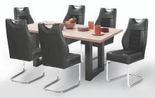 Schwingstuhl 4er Set mit Taschenfederkern Rundrohr chrom Schwarz