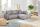 Couch L-Form Grau 245 cm breit mit Schlaffunktion Colmar