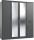Drehtürenschrank 5-türig, inkl. 2 Spiegeltüre und 2 Schubkästen HENNEF von Wimex Flagstaff-Eiche-Nachbildung / Graphit
