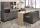 Einbauküche 7-tlg inkl Insel ohne E-Geräte Moove 1 von Parisot Grau / Eiche hell