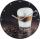 Glasuhr SIMON rund  25 cm Motiv: Kaffee von Spiegelprofi