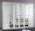 Kleiderschrank Landhaus Stil mit Spiegel 270 cm breit Weiß CHALET