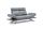 Sofa 303 cm breit Anthrazit Industrial Stil verstellbar inkl drehbarer Sitz Elias