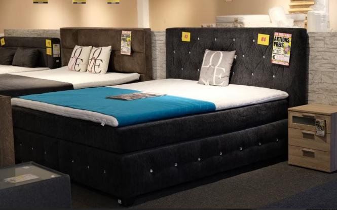 Pleinfeld Abverkauf Boxspringbett / 180 / Anthrazit / Bett günstig online kaufen