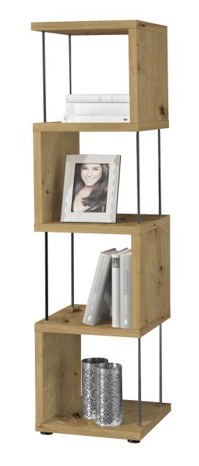 Standregal 4 Ablagefächer ca. 33 x 126 cm Asteiche Dekor günstig online kaufen